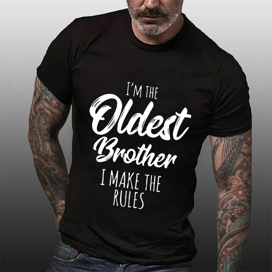 I'm The Oldest Brother Print Men Slogan - Adult & Kids T-Shirts, Sweatshirts & Hoodies apparel design preview 7