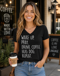SALE Sassy Frass Wake Up Pray Drink Coffee Hug Dog - Adult & Kids T-Shirts, Sweatshirts & Hoodies apparel design preview 1