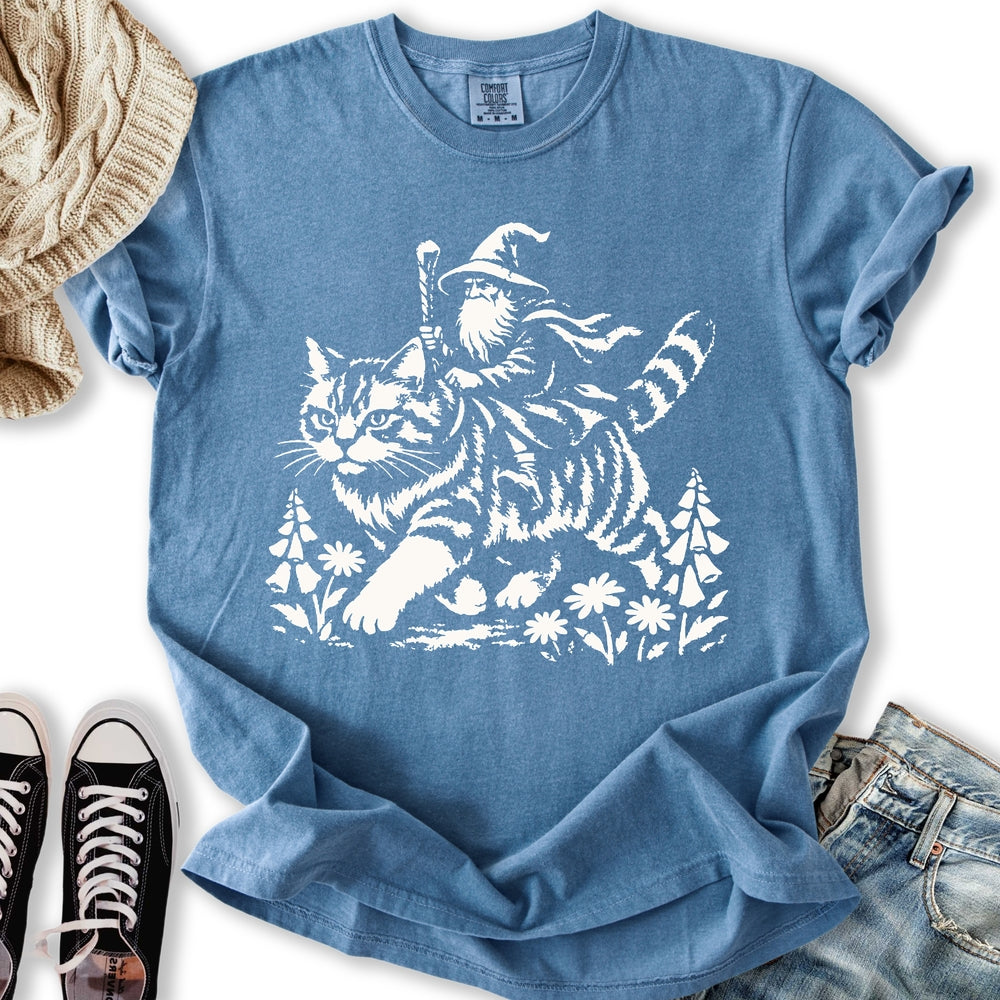 Wizard Cat Rider - Adult & Kids T-Shirts, Sweatshirts & Hoodies apparel design preview 1