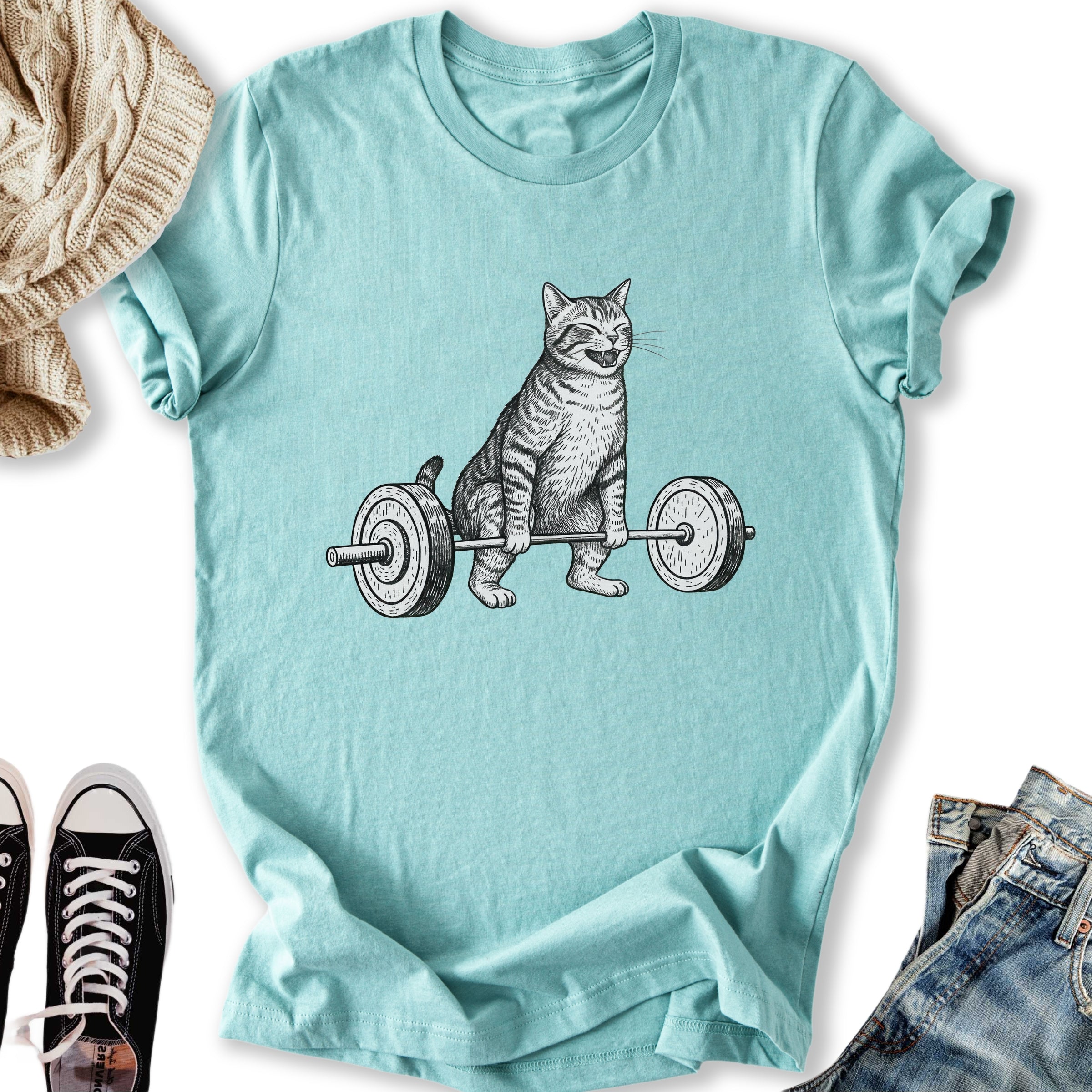 Deadlift Cat - Adult & Kids T-Shirts, Sweatshirts & Hoodies apparel design preview 1