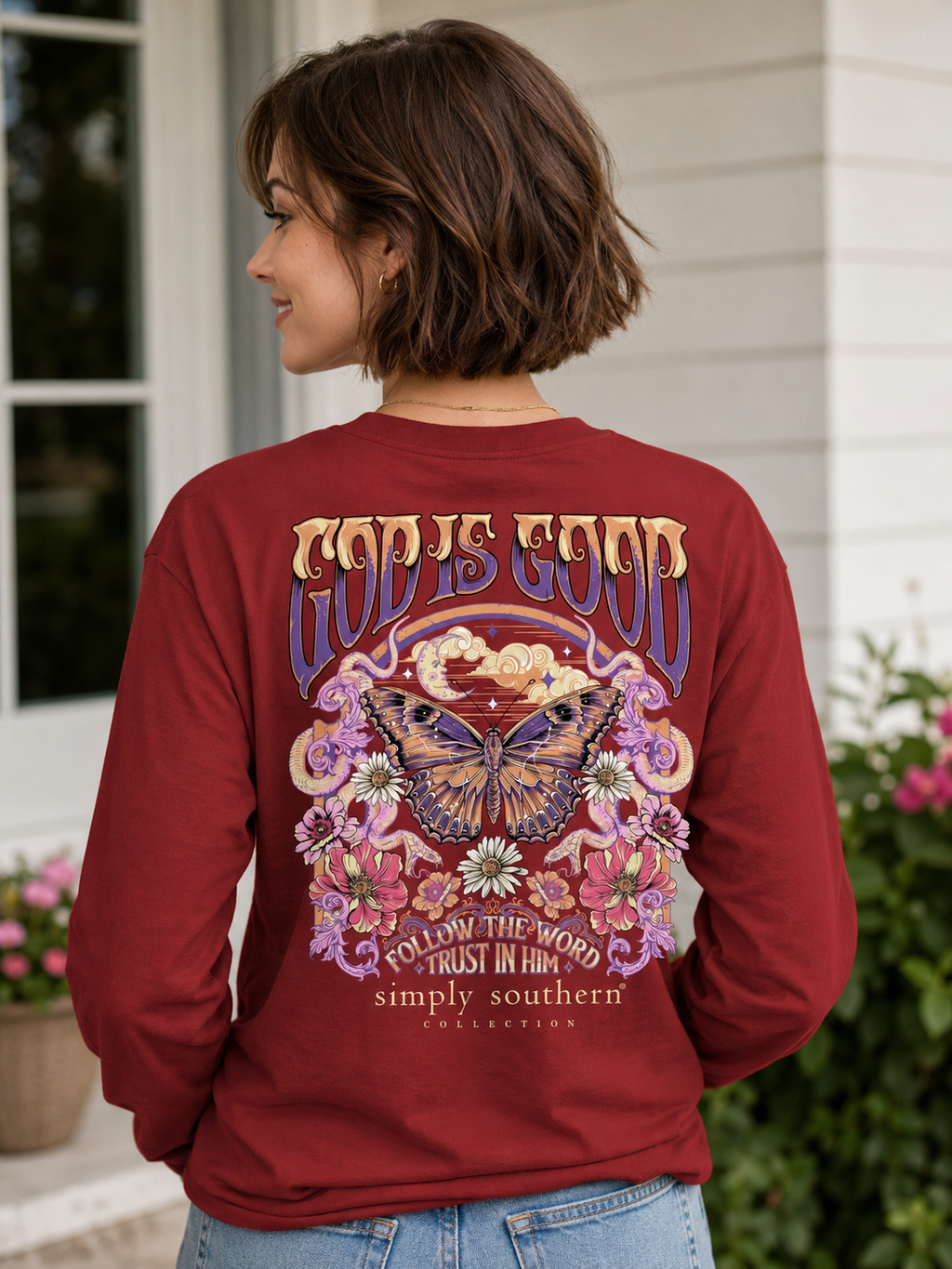 Simply Southern God Is Good Follow - Adult & Kids T-Shirts, Sweatshirts & Hoodies apparel design preview 1