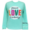 Girlie Girl Originals Preppy Peace Love Kindness - Adult & Kids T-Shirts, Sweatshirts & Hoodies apparel design preview 1