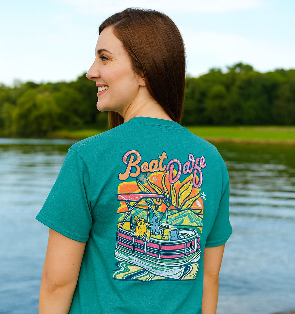 Southern Couture Boat Daze Comfort Colors - Adult & Kids T-Shirts, Sweatshirts & Hoodies apparel design preview 1