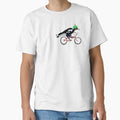 Magpie on Bike Swoop (in Orange) - Adult & Kids T-Shirts, Sweatshirts & Hoodies apparel design preview 1