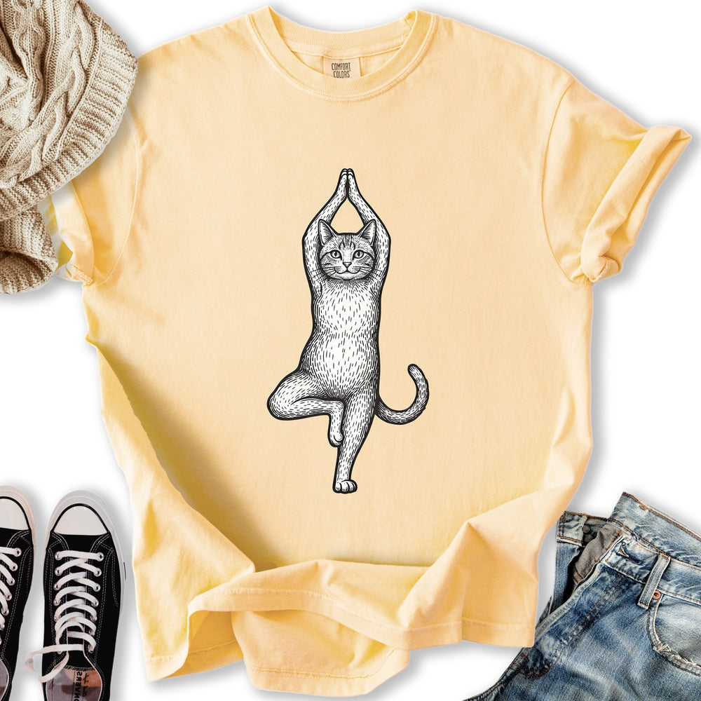 Yoga Tree Pose Cat - Adult & Kids T-Shirts, Sweatshirts & Hoodies apparel design preview 1