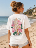 Simply Southern Conch Flowers Oyster - Adult & Kids T-Shirts, Sweatshirts & Hoodies apparel design preview 1