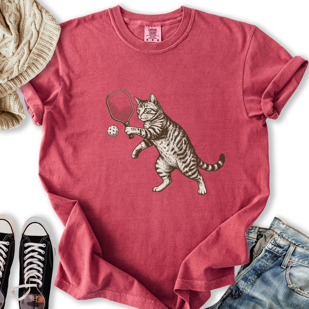 Pickleball Cat - Adult & Kids T-Shirts, Sweatshirts & Hoodies apparel design preview 2