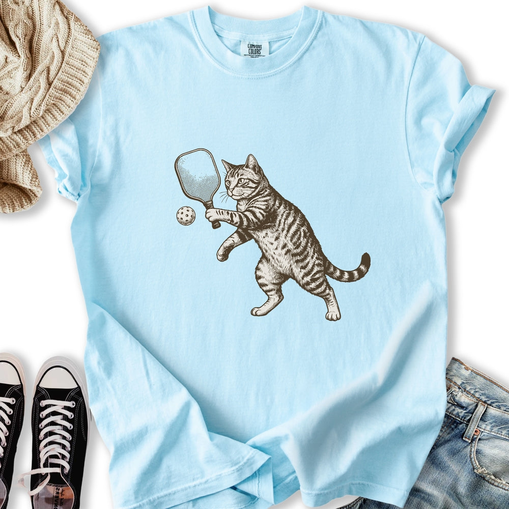 Pickleball Cat - Adult & Kids T-Shirts, Sweatshirts & Hoodies apparel design preview 1