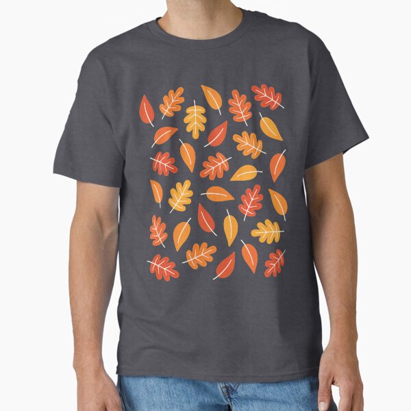 Retro Autumn Leaves on Indigo Blue - Adult & Kids T-Shirts, Sweatshirts & Hoodies apparel design preview 1