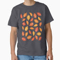 Retro Autumn Leaves on Indigo Blue - Adult & Kids T-Shirts, Sweatshirts & Hoodies apparel design preview 1