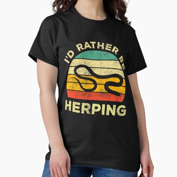 I'd Rather Be Herping Vintage Gift For Herpers - Adult & Kids T-Shirts, Sweatshirts & Hoodies apparel design preview 1