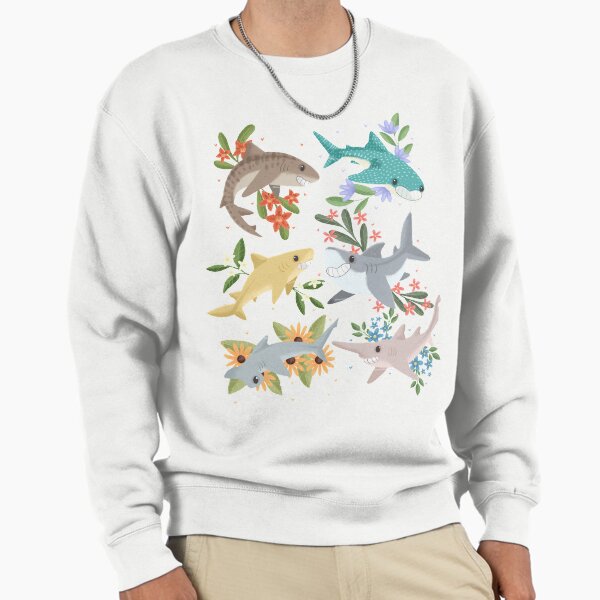 Floral Sharks - Adult & Kids T-Shirts, Sweatshirts & Hoodies apparel design preview 1