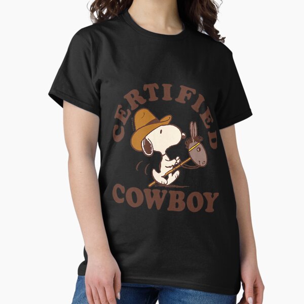 Peanuts Cute Cowboy Style Snoopy Riding Stick Horse - Adult & Kids T-Shirts, Sweatshirts & Hoodies apparel design preview 1
