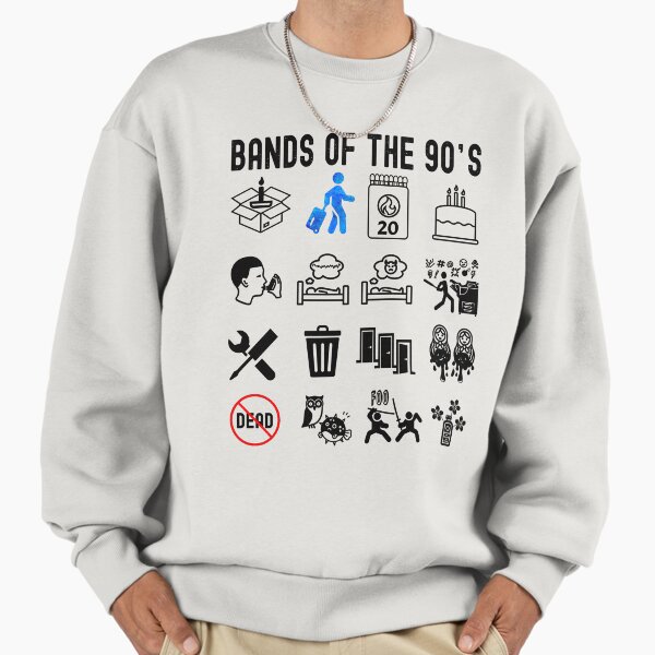 Funny Nerdy More Iconic 90s Alt Rock Band Icons Black - Adult & Kids T-Shirts, Sweatshirts & Hoodies apparel design preview 1