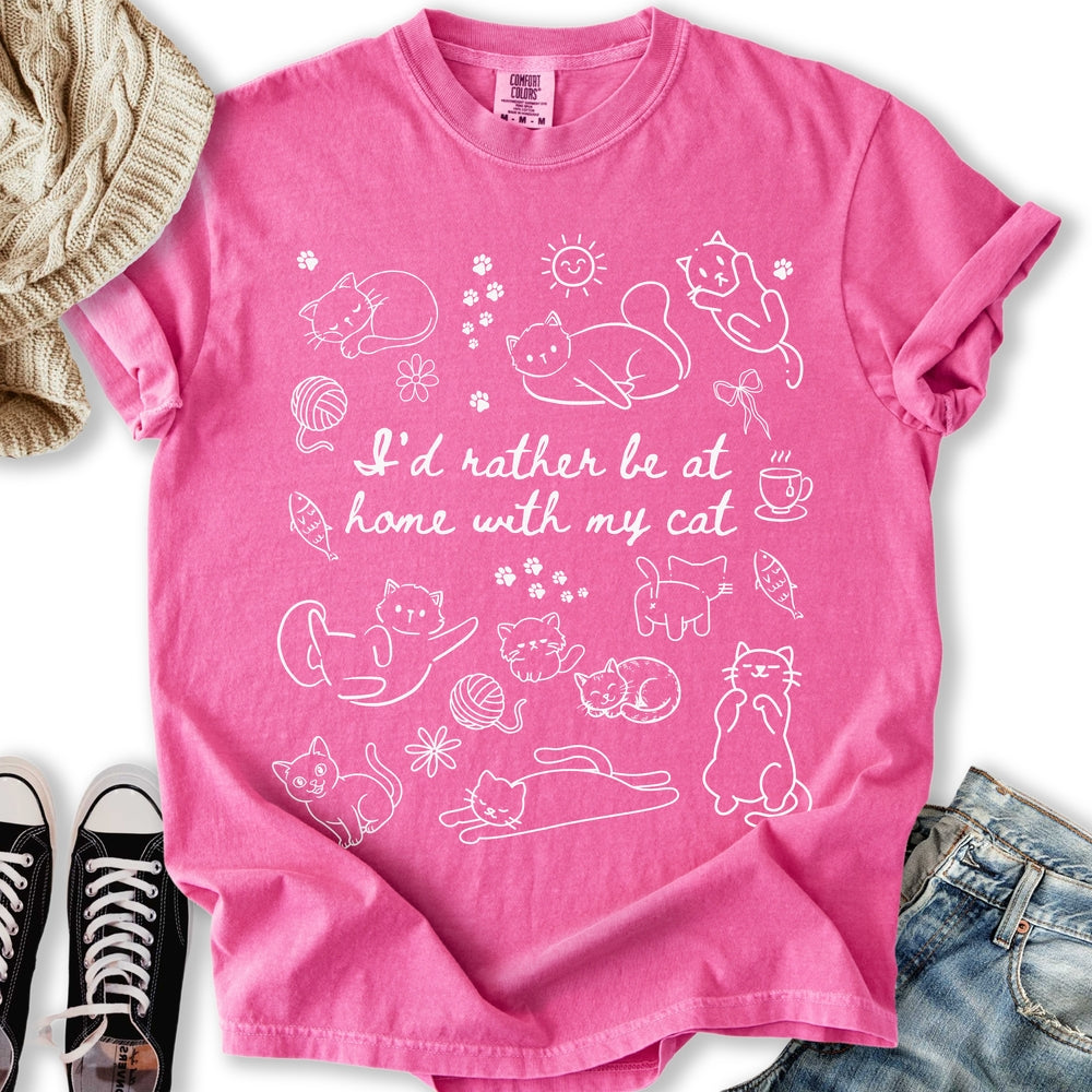 Home with my Cat - Adult & Kids T-Shirts, Sweatshirts & Hoodies apparel design preview 2
