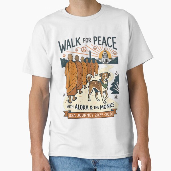 Walk for Peace Monks Dog USA Journey 2025-2026 - Adult & Kids T-Shirts, Sweatshirts & Hoodies apparel design preview 1