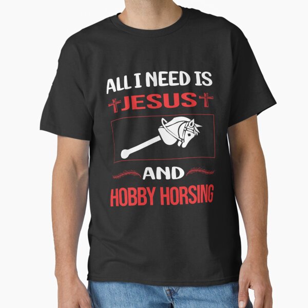 Funny Jesus Hobby Horsing Horse - Adult & Kids T-Shirts, Sweatshirts & Hoodies apparel design preview 1
