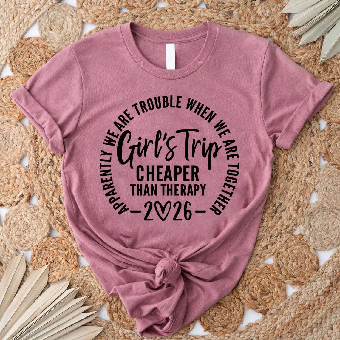 Girl's Trip Cheaper Than Therapy 2026 Letter Print - Adult & Kids T-Shirts, Sweatshirts & Hoodies apparel design preview 4