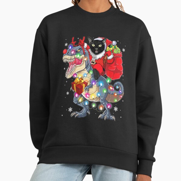 Cat Riding A Dinosaur T Rex Christmas Gifts - Adult & Kids T-Shirts, Sweatshirts & Hoodies apparel design preview 1