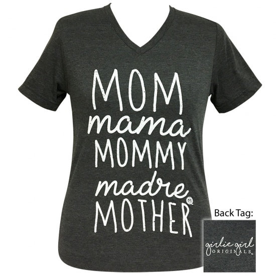 Girlie Girl Preppy Mom Mother Mama V-Neck - Adult & Kids T-Shirts, Sweatshirts & Hoodies apparel design preview 1