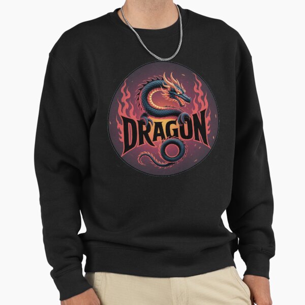 Fiery black dragon with fire emblem logo Legendary - Adult & Kids T-Shirts, Sweatshirts & Hoodies apparel design preview 1