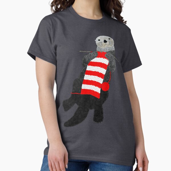 Knitting sea otter - Adult & Kids T-Shirts, Sweatshirts & Hoodies apparel design preview 1