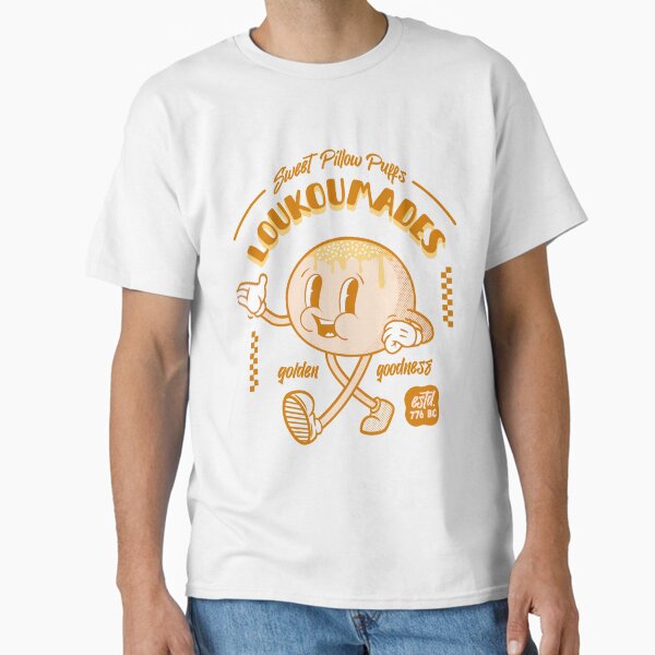 Greek Loukoumades Beignets Donut Retro Mascot - Adult & Kids T-Shirts, Sweatshirts & Hoodies apparel design preview 1