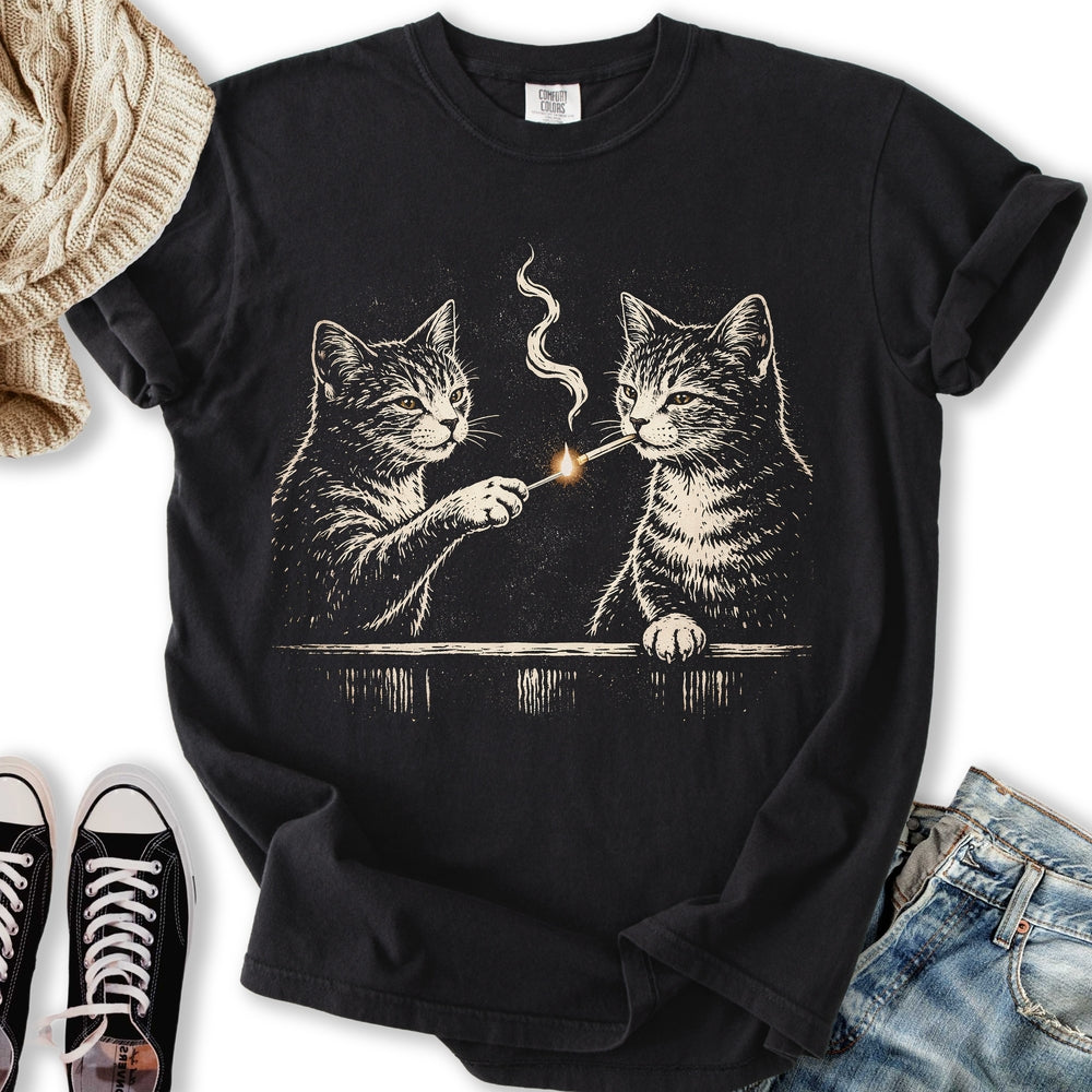Smoking Cats - Adult & Kids T-Shirts, Sweatshirts & Hoodies apparel design preview 1