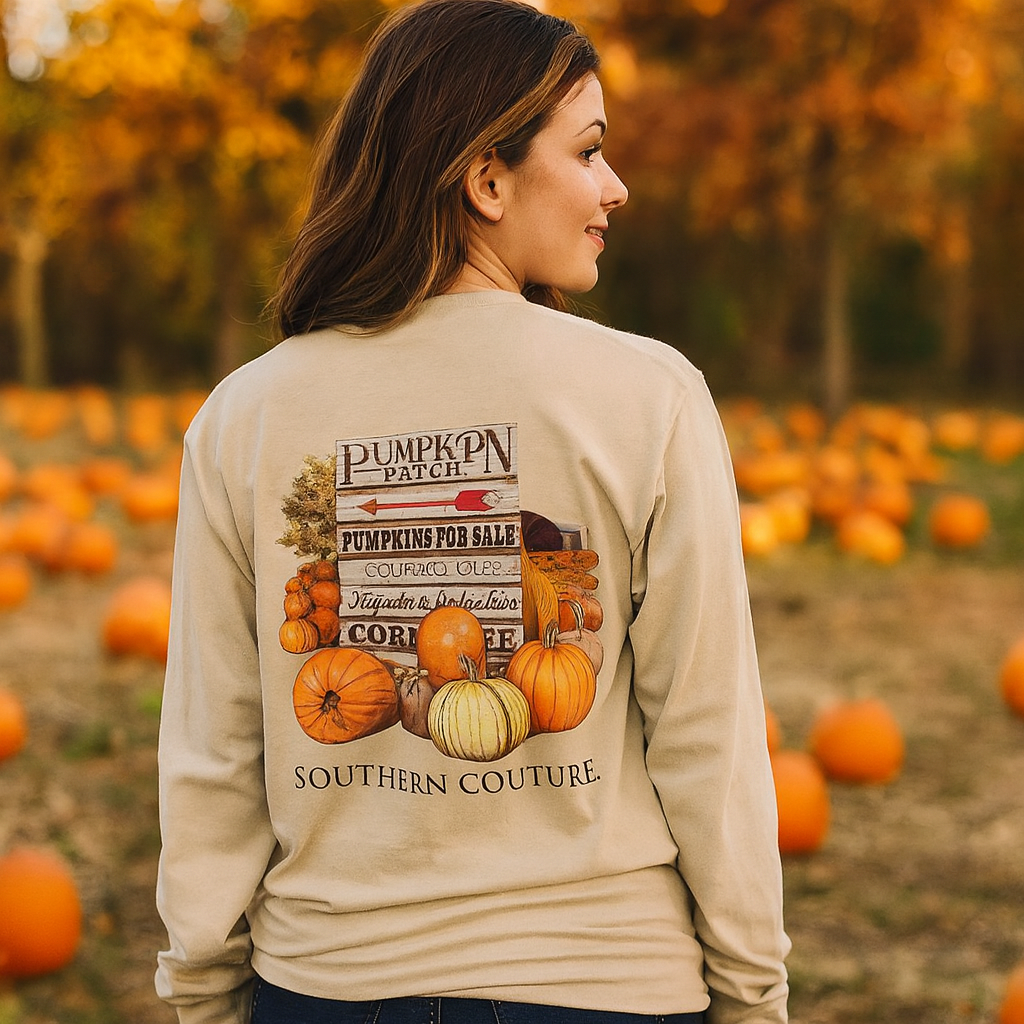 SALE Southern Couture Classic Pumpkin Patch Fall - Adult & Kids T-Shirts, Sweatshirts & Hoodies apparel design preview 1