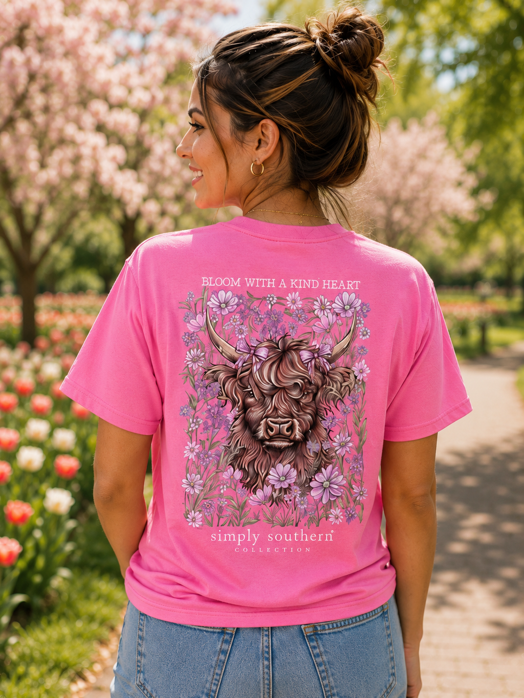 Simply Southern Bloom Kind Cow Mineral Washed - Adult & Kids T-Shirts, Sweatshirts & Hoodies apparel design preview 1