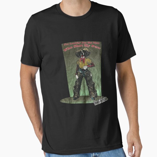 Vintage 1991 big dogs who shot my paw - Adult & Kids T-Shirts, Sweatshirts & Hoodies apparel design preview 1