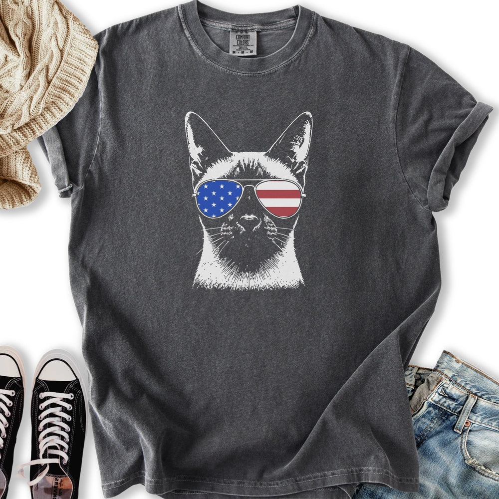 USA Aviator Siamese Cat - Adult & Kids T-Shirts, Sweatshirts & Hoodies apparel design preview 1