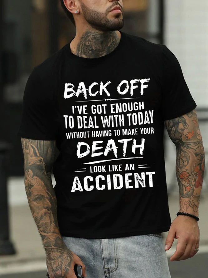Men's Back Off I've Got Enough To Deal With Today - Adult & Kids T-Shirts, Sweatshirts & Hoodies apparel design preview 3