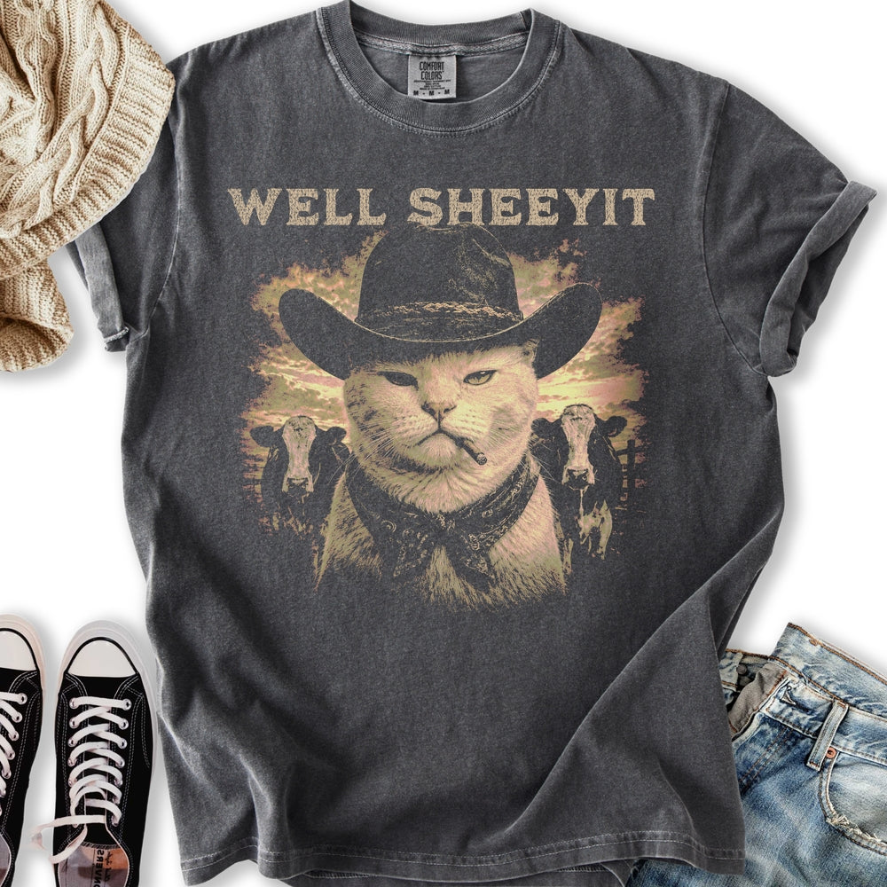 Grunge Cat Cowboy - Adult & Kids T-Shirts, Sweatshirts & Hoodies apparel design preview 1