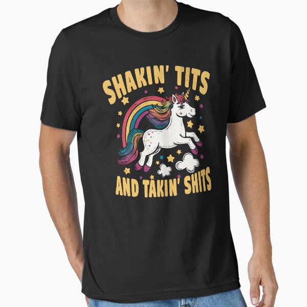 Shakin' Tits And Taking' Shits Funny Unicorn - Adult & Kids T-Shirts, Sweatshirts & Hoodies apparel design preview 1