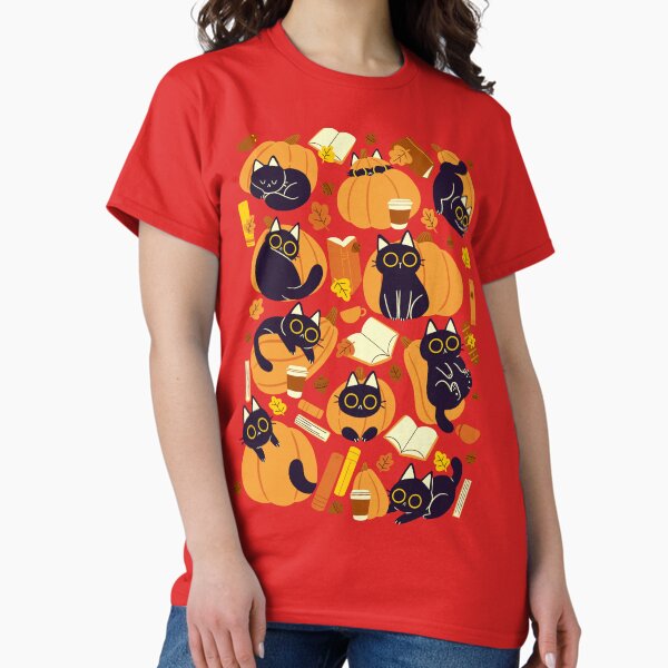 Cats, Pumpkins and Books - Adult & Kids T-Shirts, Sweatshirts & Hoodies apparel design preview 1
