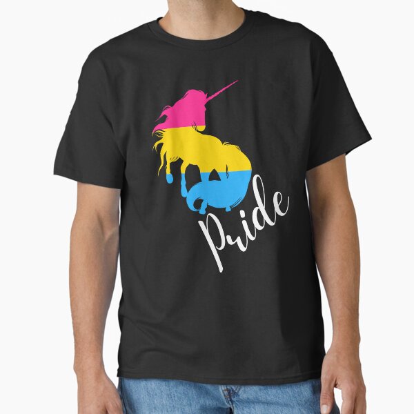 LGBTQ Pride, Unicorn in Pansexual Flag Colors - Adult & Kids T-Shirts, Sweatshirts & Hoodies apparel design preview 1