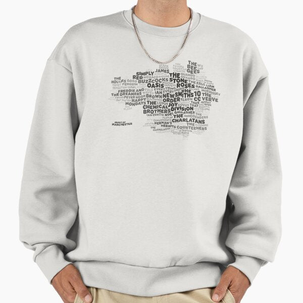 Music of Manchester Word Map - Adult & Kids T-Shirts, Sweatshirts & Hoodies apparel design preview 1