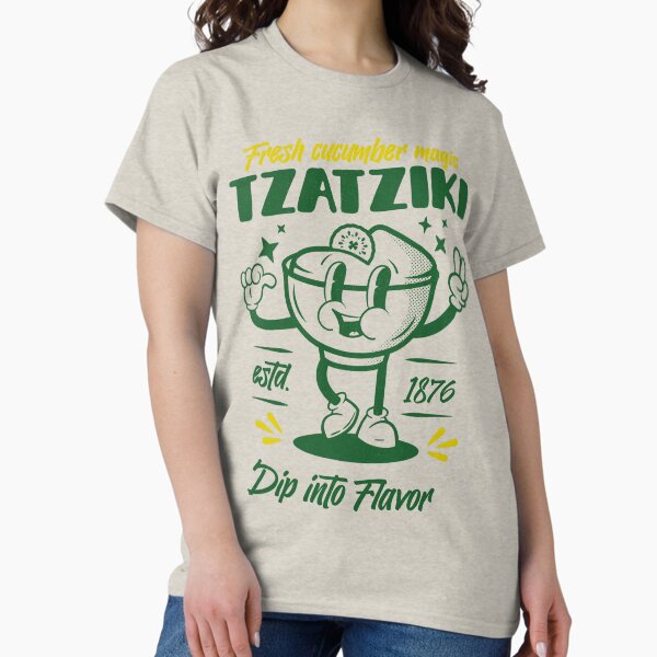 Greek Tzatziki Retro Mascot - Adult & Kids T-Shirts, Sweatshirts & Hoodies apparel design preview 1