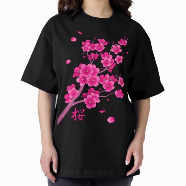 Falling Neon Hot Pink Sakura Cherry Blossom - Adult & Kids T-Shirts, Sweatshirts & Hoodies apparel design preview 1