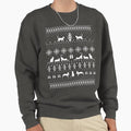 Kitty Cat Christmas Sweater Pattern - Adult & Kids T-Shirts, Sweatshirts & Hoodies apparel design preview 1