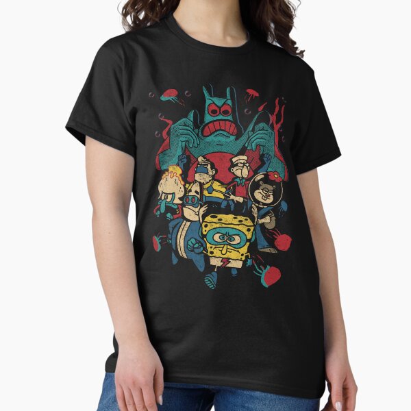 SpongeBob SquarePants Retro Superhero Group Poster - Adult & Kids T-Shirts, Sweatshirts & Hoodies apparel design preview 1
