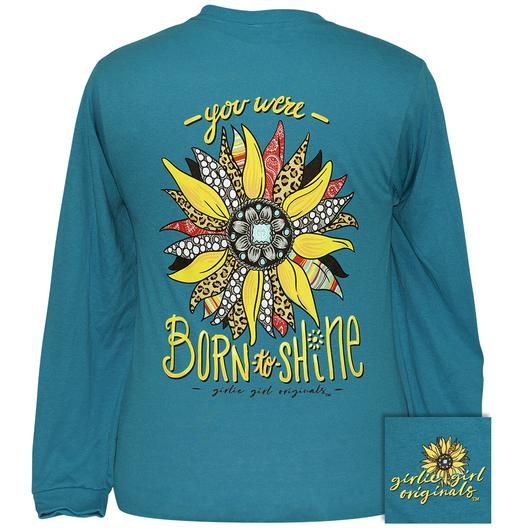 Girlie Girl Originals Preppy Born to Shine Pattern - Adult & Kids T-Shirts, Sweatshirts & Hoodies apparel design preview 1