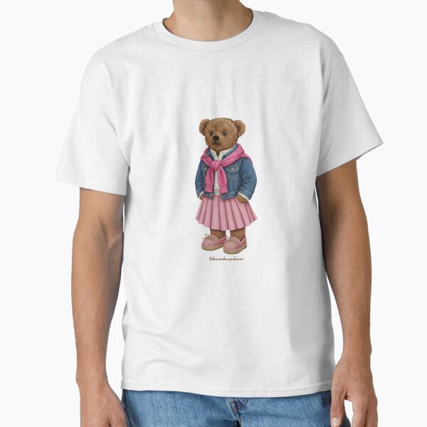 Cute Pink Preppy Old Money Teddy Bear - Adult & Kids T-Shirts, Sweatshirts & Hoodies apparel design preview 1
