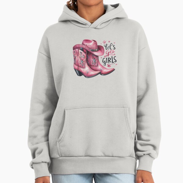 Lets Go Girl, Pink Cowboy Boots - Adult & Kids T-Shirts, Sweatshirts & Hoodies apparel design preview 1