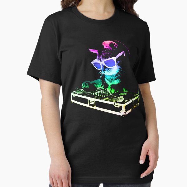 HOUSE CAT (Rainbow DJ Kitty) - Adult & Kids T-Shirts, Sweatshirts & Hoodies apparel design preview 1