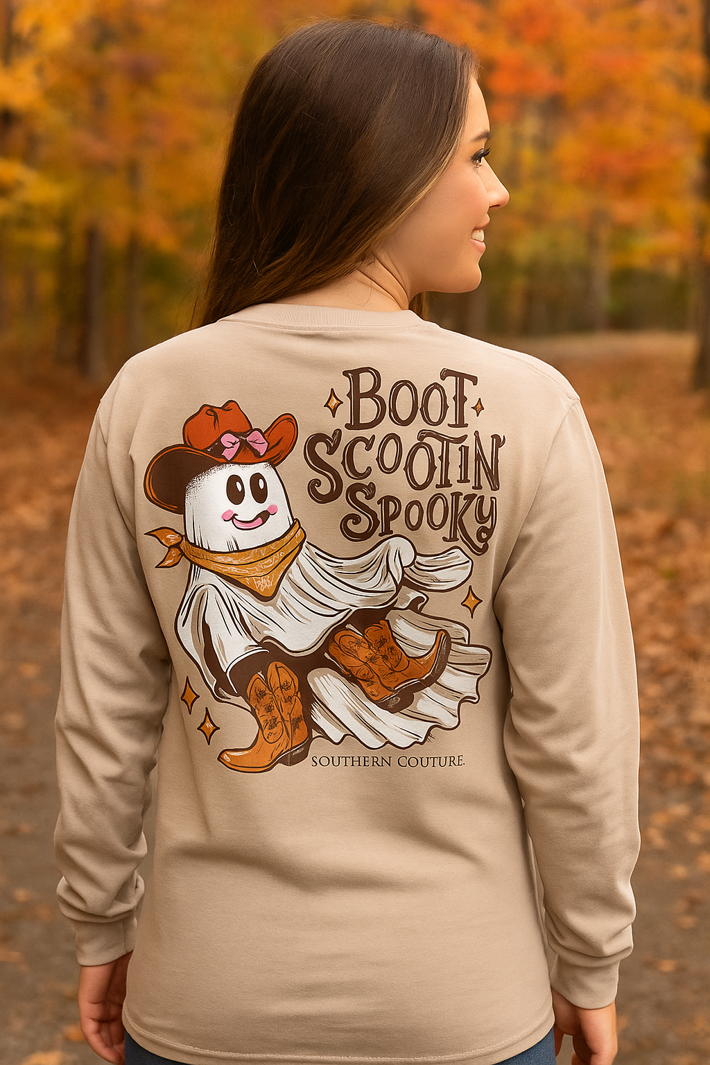 Southern Couture Classic Boot Scootin Spooky Fall - Adult & Kids T-Shirts, Sweatshirts & Hoodies apparel design preview 1
