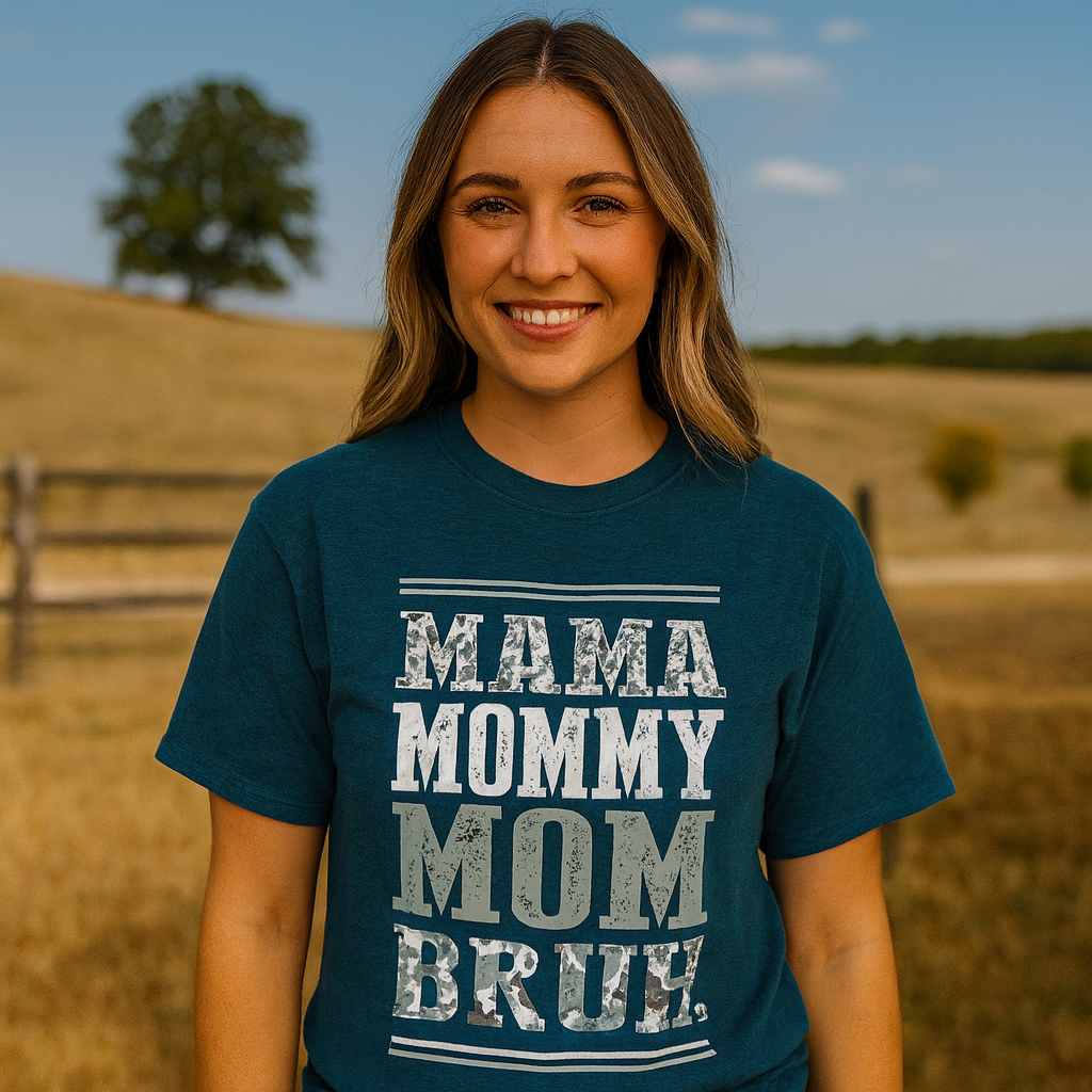 Girlie Girl Originals Mama Bruh Camo - Adult & Kids T-Shirts, Sweatshirts & Hoodies apparel design preview 1