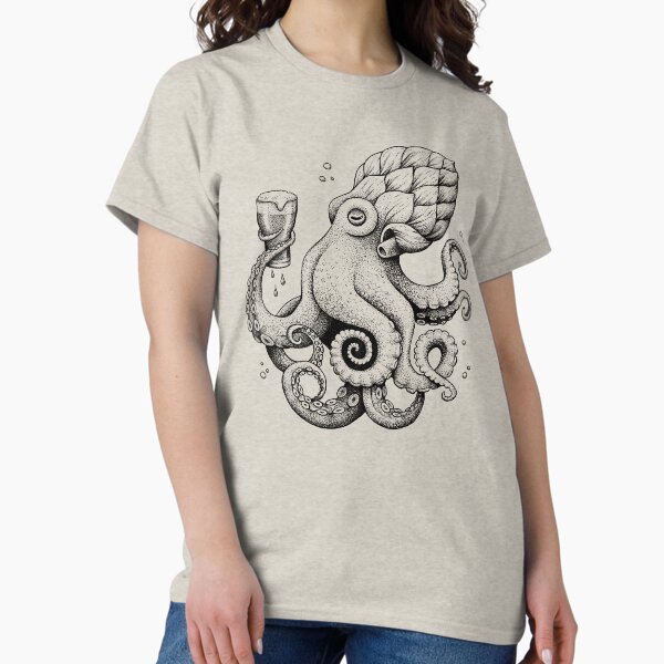 Hoptopus The Beer Drinking Octopus - Adult & Kids T-Shirts, Sweatshirts & Hoodies apparel design preview 1