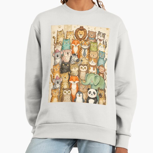 Cute Animal Friends Group Portrait Illustration - Adult & Kids T-Shirts, Sweatshirts & Hoodies apparel design preview 1